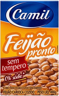Camil Ready-to-eat carioca beans without seasoning (18 x 490gr)