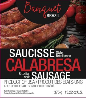 Banquet Brazil SMOKED Calabresa Sausage -case 12 x 375 g