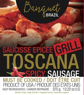 Banquet Brazil Toscana GRILL HOT SPICY Sausage - case 12 x 375 (vacuum pack)